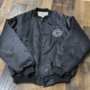 Vintage Black Bomber Jacket with Chevrolet Logo